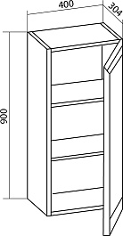 Бриклаер Шкаф подвесной Берлин 40x90 белый с ручкой дуб золотой – фотография-6